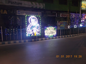 Light decorations on Park street  renamed "Mother Teresa Sarani Marg".