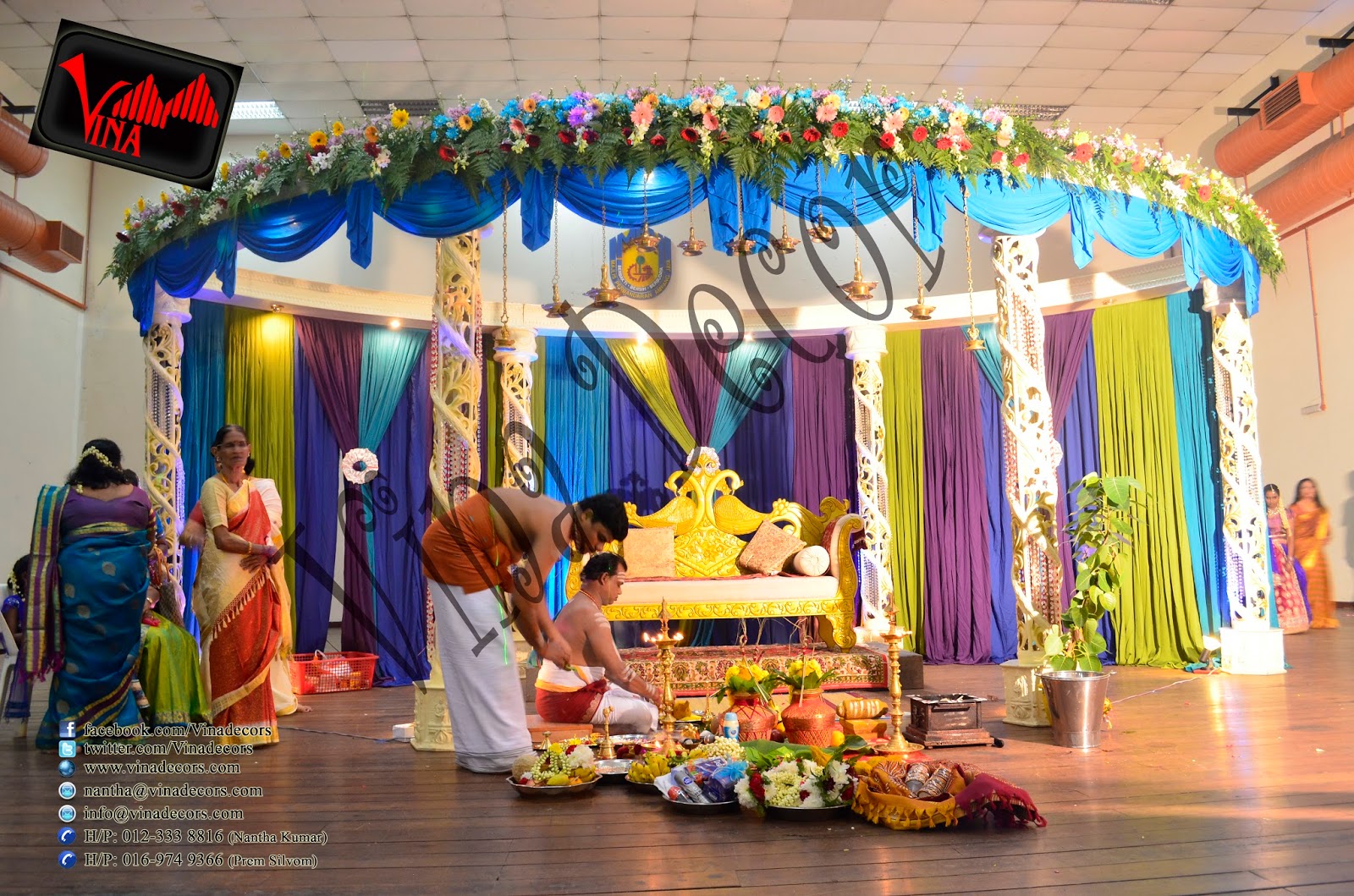 Wedding and Wedding dinner at Dewan Dato Ahmad Razali, Kampung Melayu Ampang, 68000 Ampang, Selangor, Malaysia (Ampang Hall) (Setup for Ganesha Flower pillar, Red Carpet, Stage Scallop and Backdrop with lighting, Manavarai, Crystal Dome Arch chair (cover & ribbon) and Table (cloth). Wedding and Wedding dinner at Dewan Dato Ahmad Razali, Kampung Melayu Ampang, 68000 Ampang, Selangor, Malaysia (Ampang Hall) (Setup for Ganesha Flower pillar, Red Carpet, Stage Scallop and Backdrop with lighting, Manavarai, Crystal Dome Arch chair (cover & ribbon) and Table (cloth).