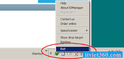 Exit thoát IDM ra khỏi hệ thống đang hoạt động bị khóa