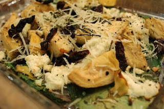 Grilled Artichoke with Spinach, Goats Cheese and Sun Dried Tomato