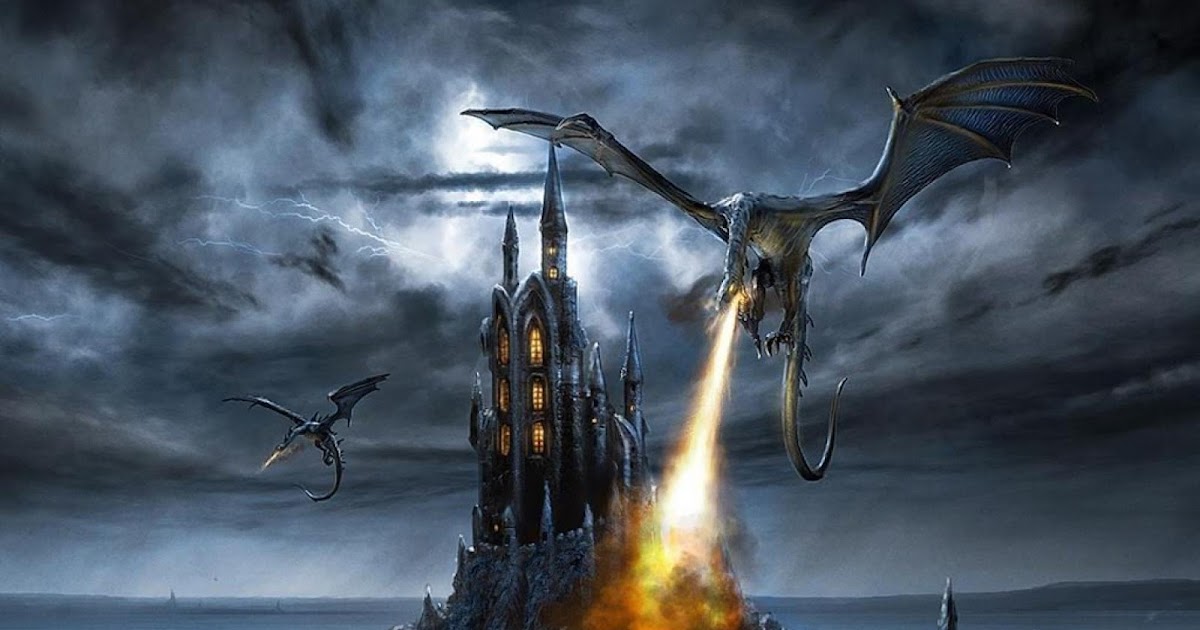 wallpapernarium: Increíble escena de los dragones atacando con su fuego