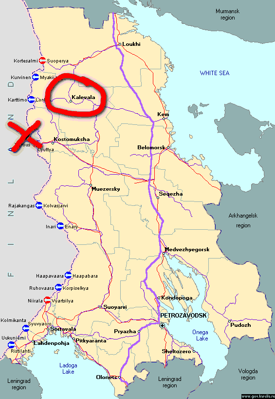 Russia Finland Border Map Russia Finland Border Map