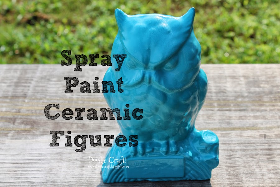 Doodlecraft Spray Paint Ceramic Owls!