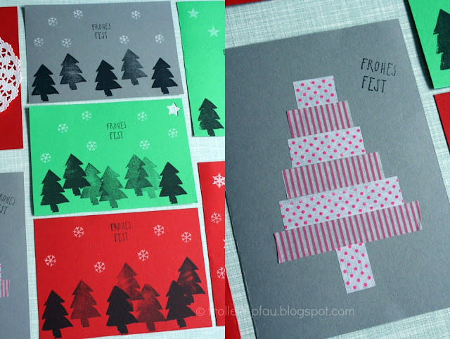 Frollein Pfau: Weihnachtskarten selbstgemacht DIY