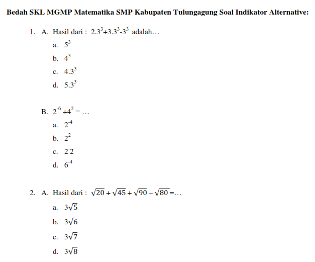 sudah pelaksanaan bedah SKL yang diselenggarakan MGMP Matematika SMP
