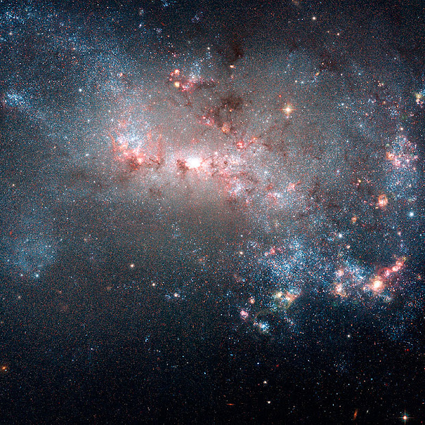 Hubble captures Stellar Fireworks in Dwarf Galaxy NGC 4449