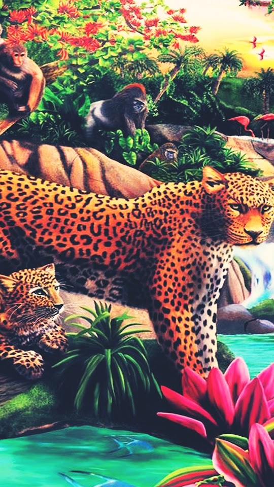 Colorful Leopard Africa Nature  Android Best Wallpaper