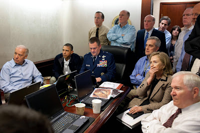 This picture was taken by White House photographer Pete Souza on May 1, 2011, while President Barack Obama and senior staff oversaw the mission against Osama bin Laden