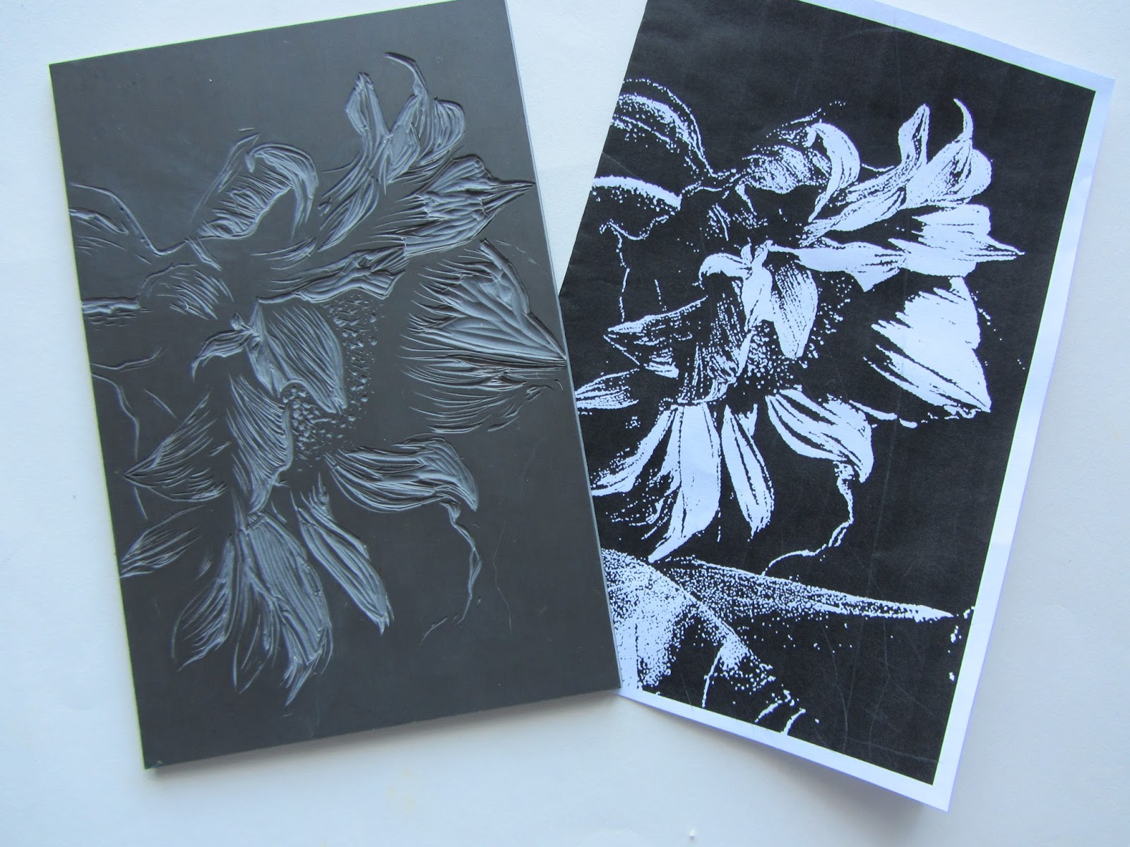 Jypsy Studio Relief Printmaking Linocut Sunflower