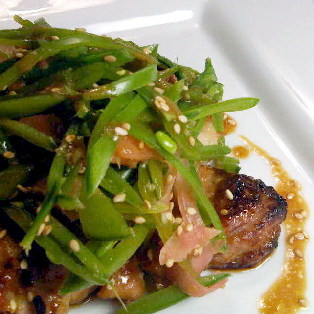 Baked MisoGinger Chicken with Ginger Snow Pea Salad The Experimental
