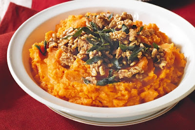 Sweet potato mash with burnt sage butter & walnuts Recipe Sweet potato mash with burnt sage butter & walnuts Recipe