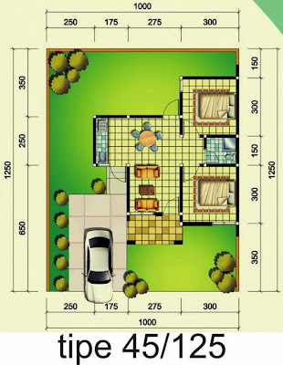 Denah Rumah Minimalis Tipe 45 Denah Rumah Minimalis Tipe 45