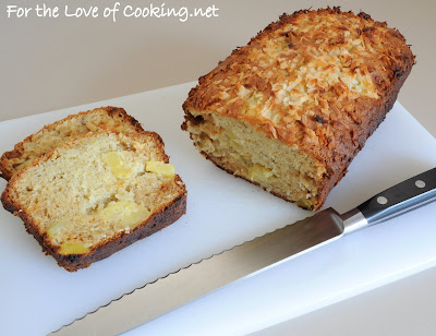 Pineapple, Banana, Coconut, and White Chocolate Chip Bread