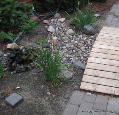 Before picture of area next to deck