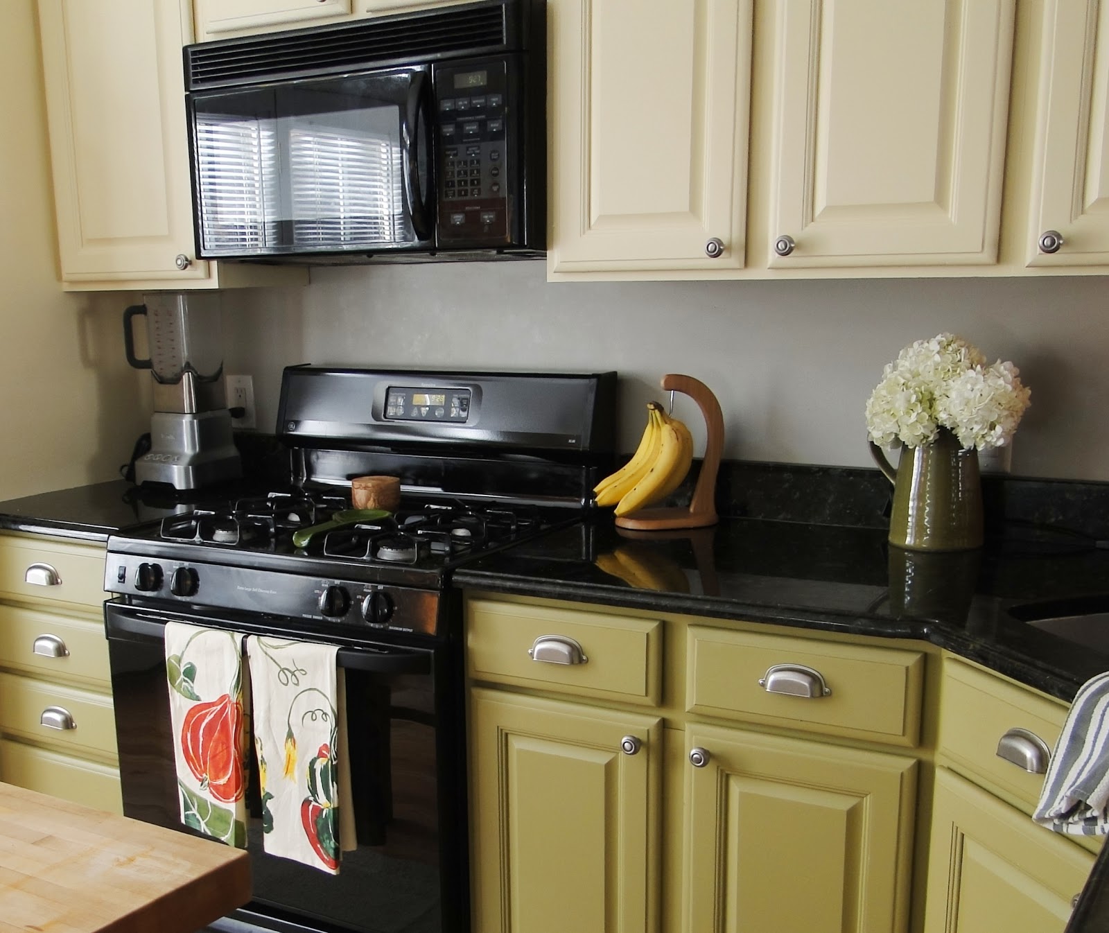 Kitchen cabinet painters Green Two Tone Painted Kitchen Cabinets