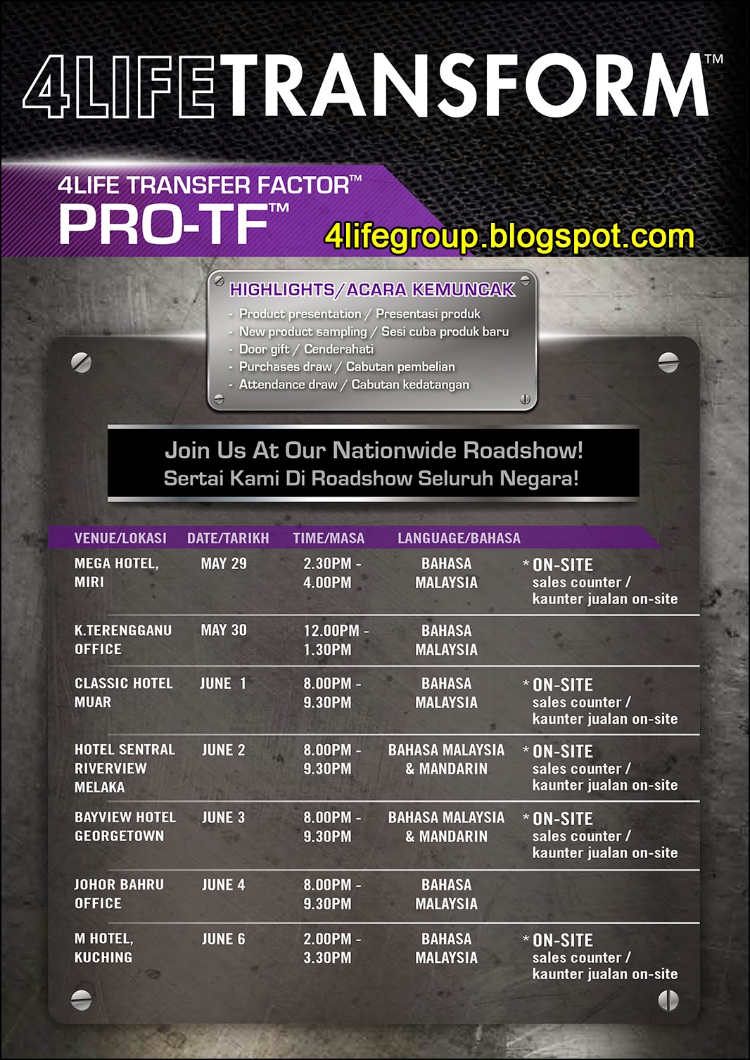 Jelajah Seluruh Negara 4Life Transform bersama 4Life Transfer Factor Pro-TF™ foto Jelajah Seluruh Negara 4Life Transform bersama 4Life Transfer Factor Pro-TF™