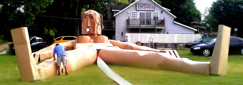 Worlds Largest Cardboard Sculpture by Mr Caution