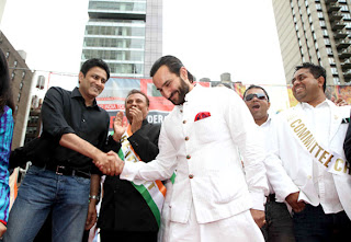 Saif Ali Khan and Anil Kumble at India Day Parade in USA