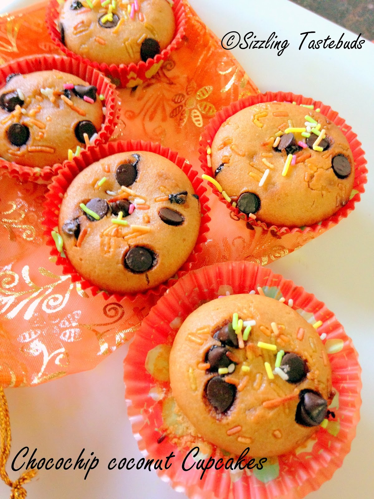 Sizzling Tastebuds Eggless Chocochip Coconut Muffins & Bread 2 recipes