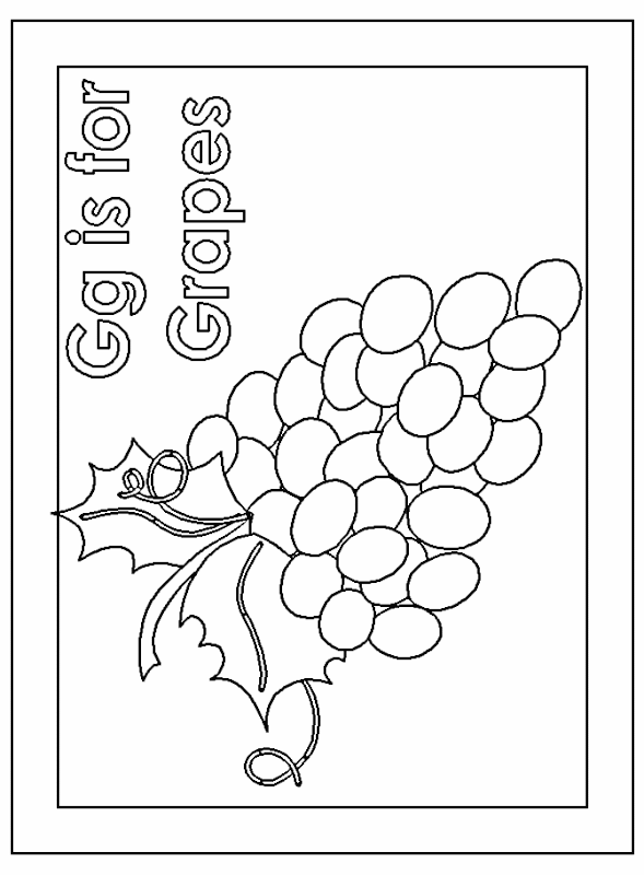 coloring pages of grapes Gg is for Grapes
