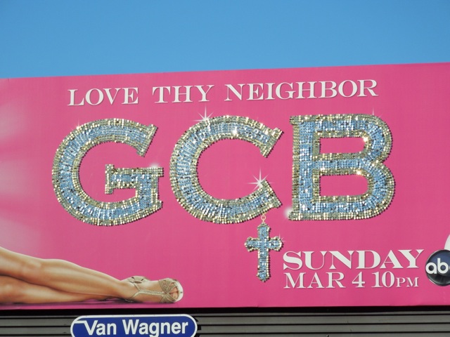 GCB glittery logo billboard