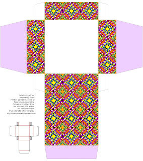 3x3x1 inch all occasion printable gift box with a colorful geometric pattern