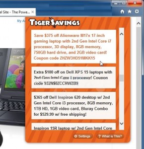 Coupons pop up virus