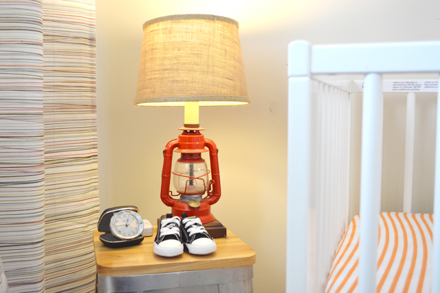 Ford's Baby Boy Nursery Lantern Lamp - Interior Design by Lesley Myrick, Pasadena Interior Designer