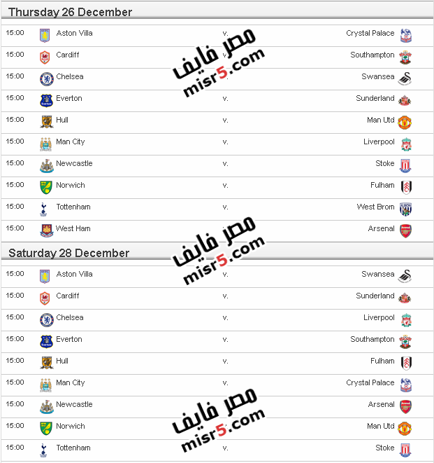 مواعيد مباريات الدوري الإنجليزي 2013-2014 الموسم الجديد 16