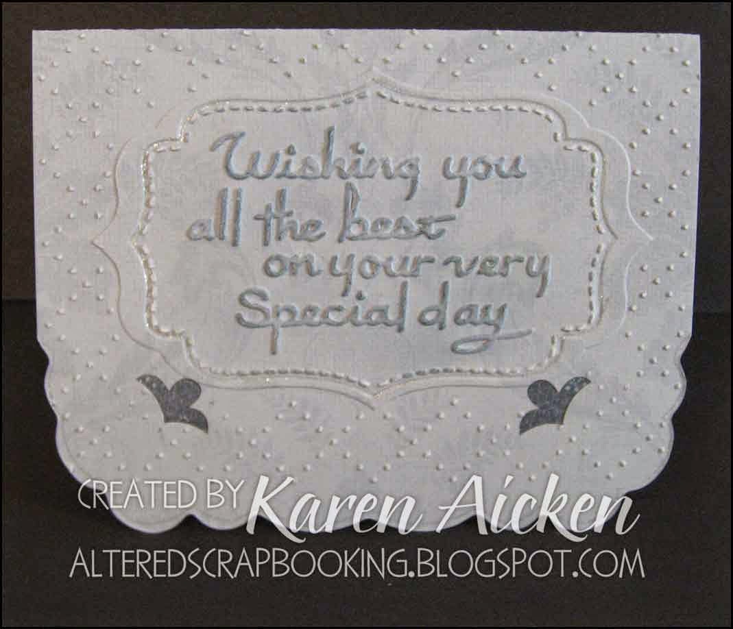 Altered Scrapbooking Embossed Anniversary Card