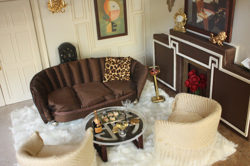 Diary of a Dollhouse Glam 1930's Townhouse Living Room