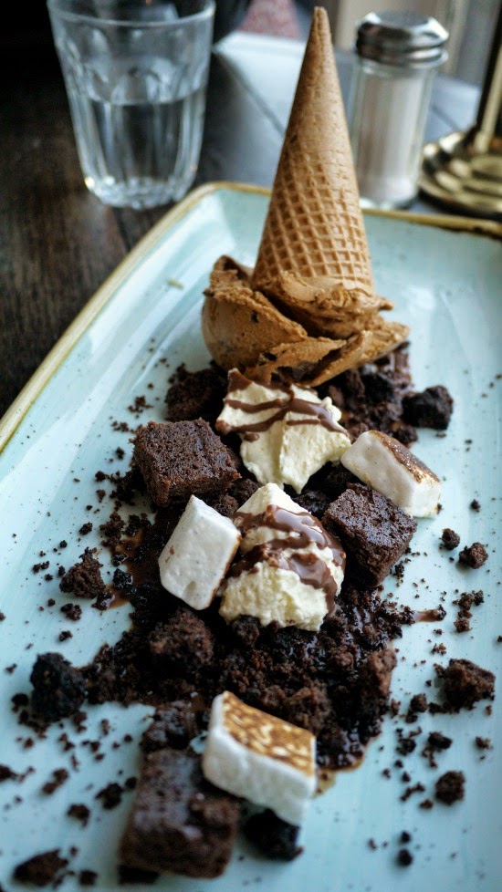 Selfridges on the roof with vintage salt brownie sundae dip dessert