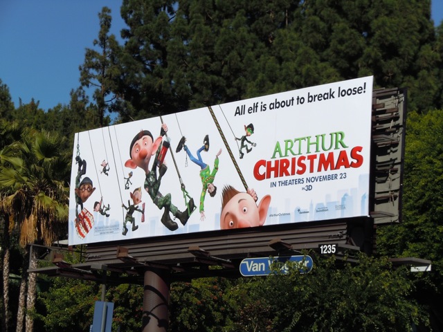 Arthur Christmas movie billboard