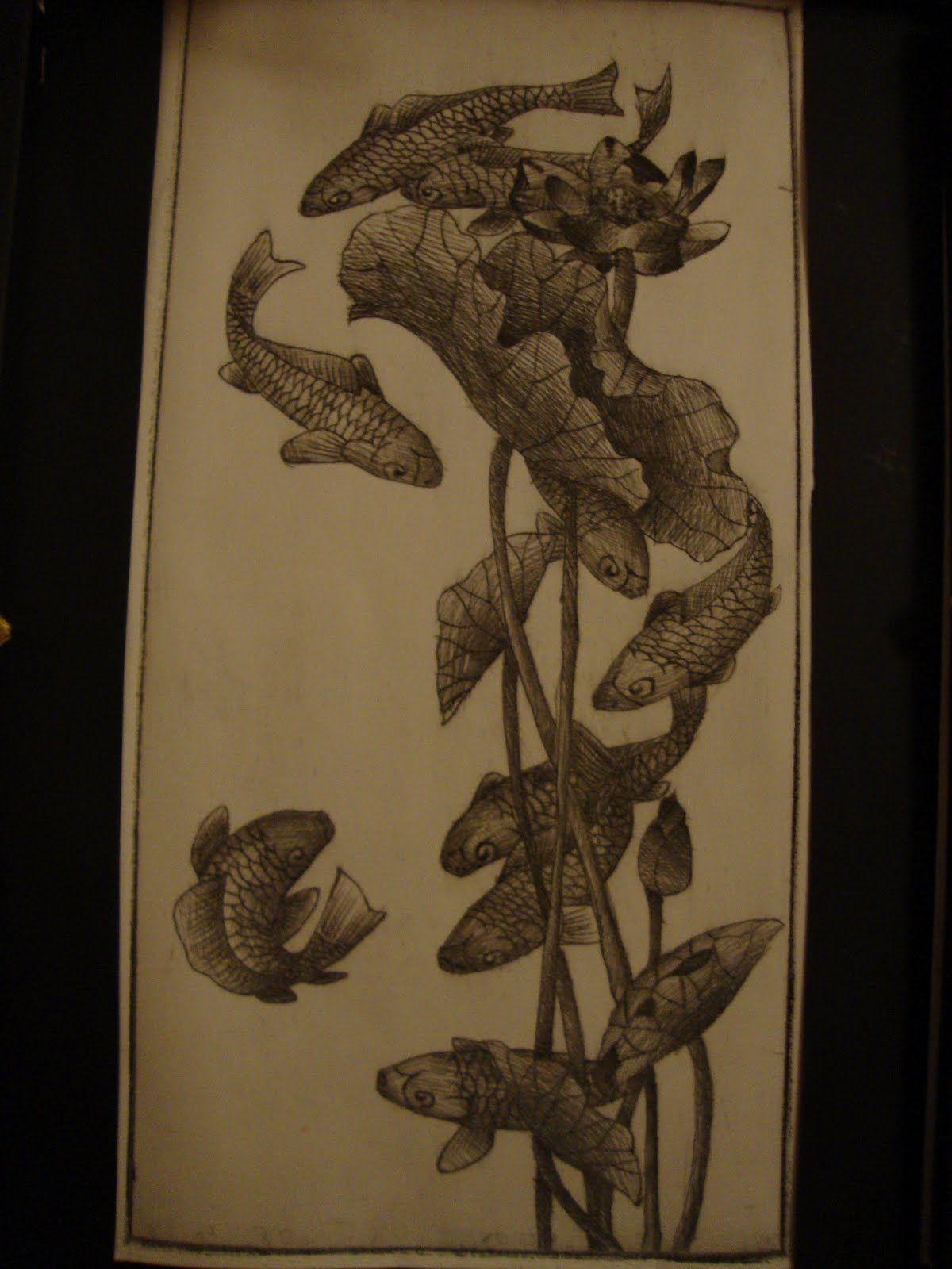 Etched Japanese artworks