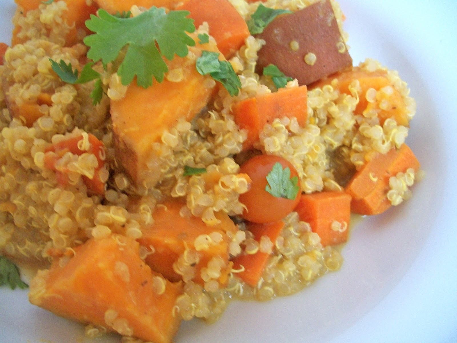 Brooke Bakes Coconut Curry Sweet Potatoes and Quinoa