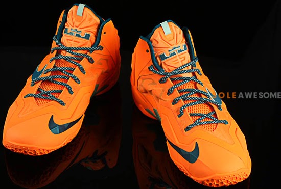Hot Sale Nike LeBron 11 Cheap sale Atomic Orange Green Abyss-Gla
