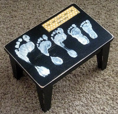 Footprint Stool Keepsake Decor Gift Footprint Stool Keepsake Decor Gift