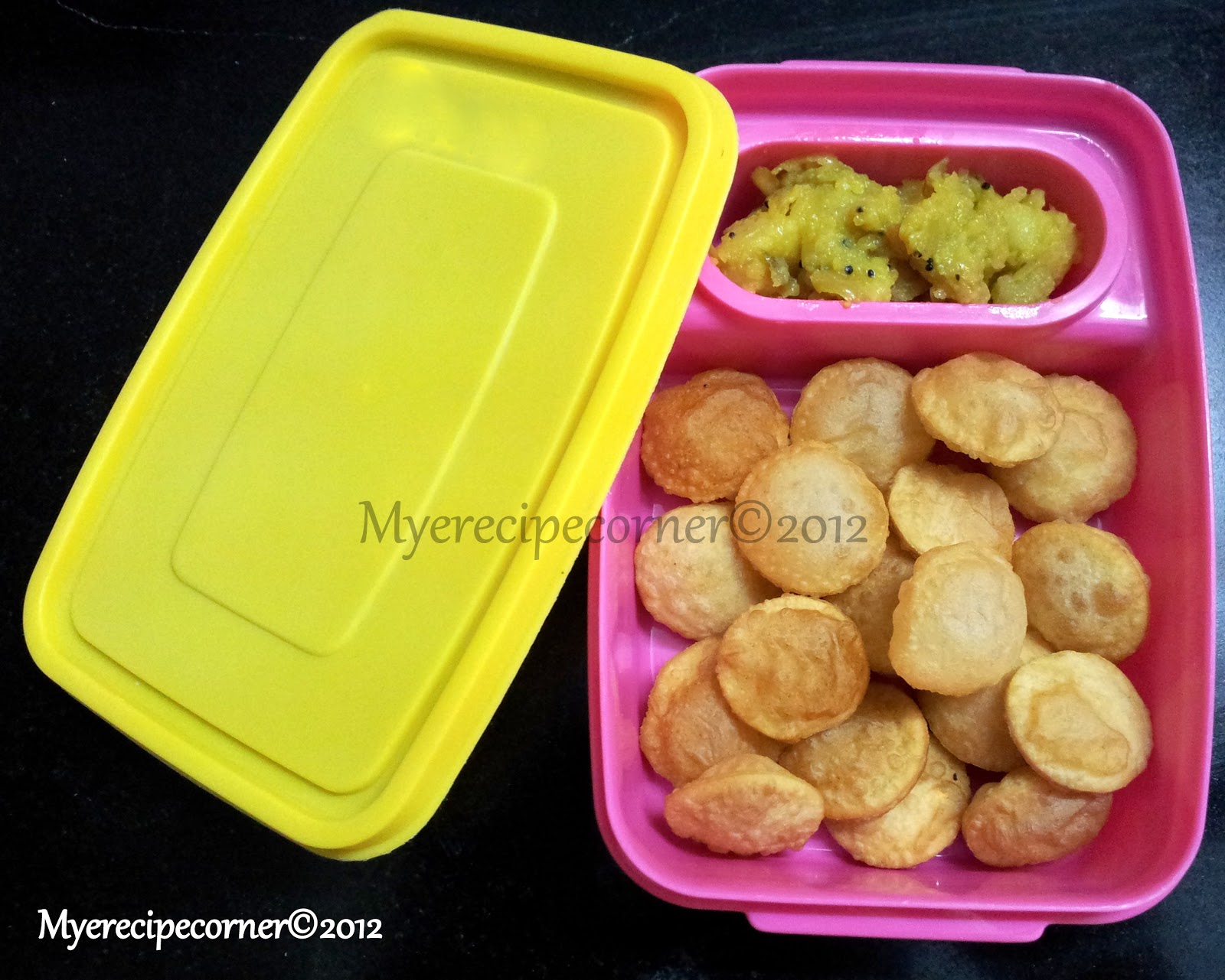 mye's kitchen: mini poori/ coin puri- kids lunch box recipes indian