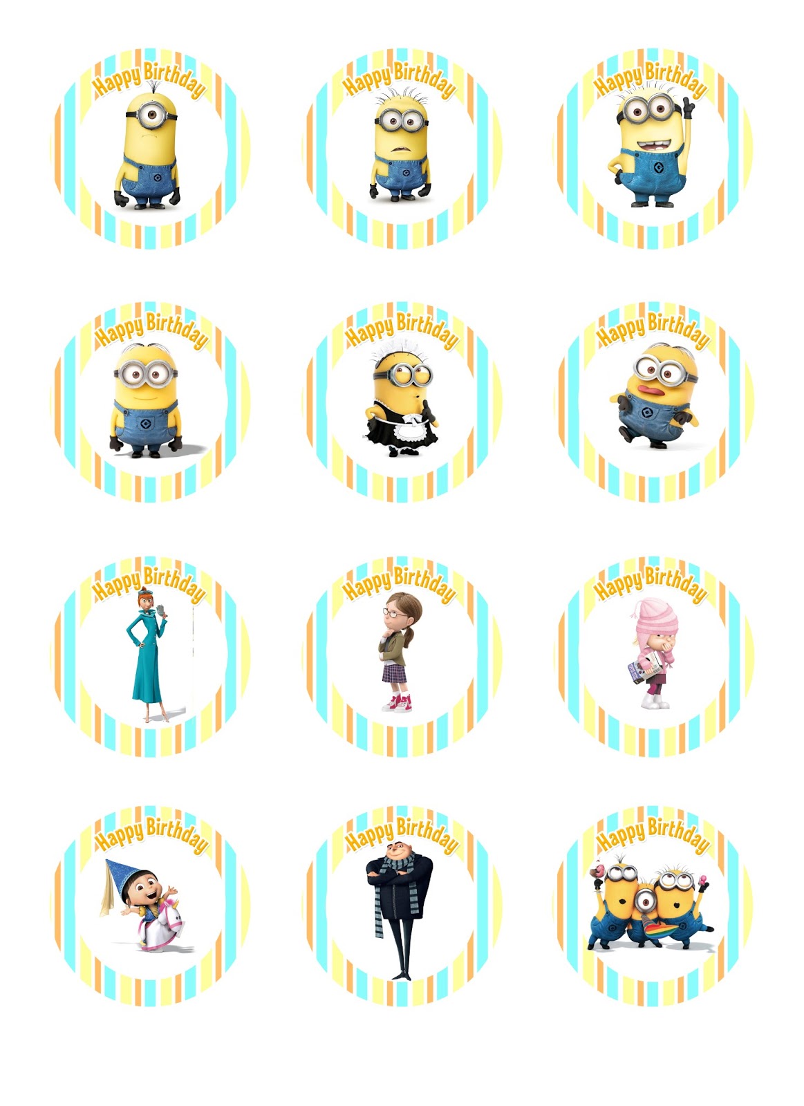 I Make I Share Despicable Me Party Cupcake Toppers