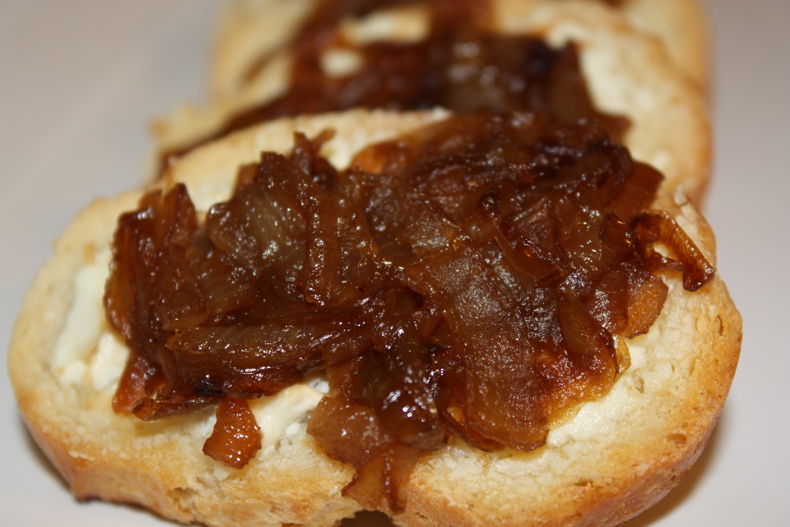 EVERYDAY SISTERS Camelized Onion and Goat Cheese Crostini