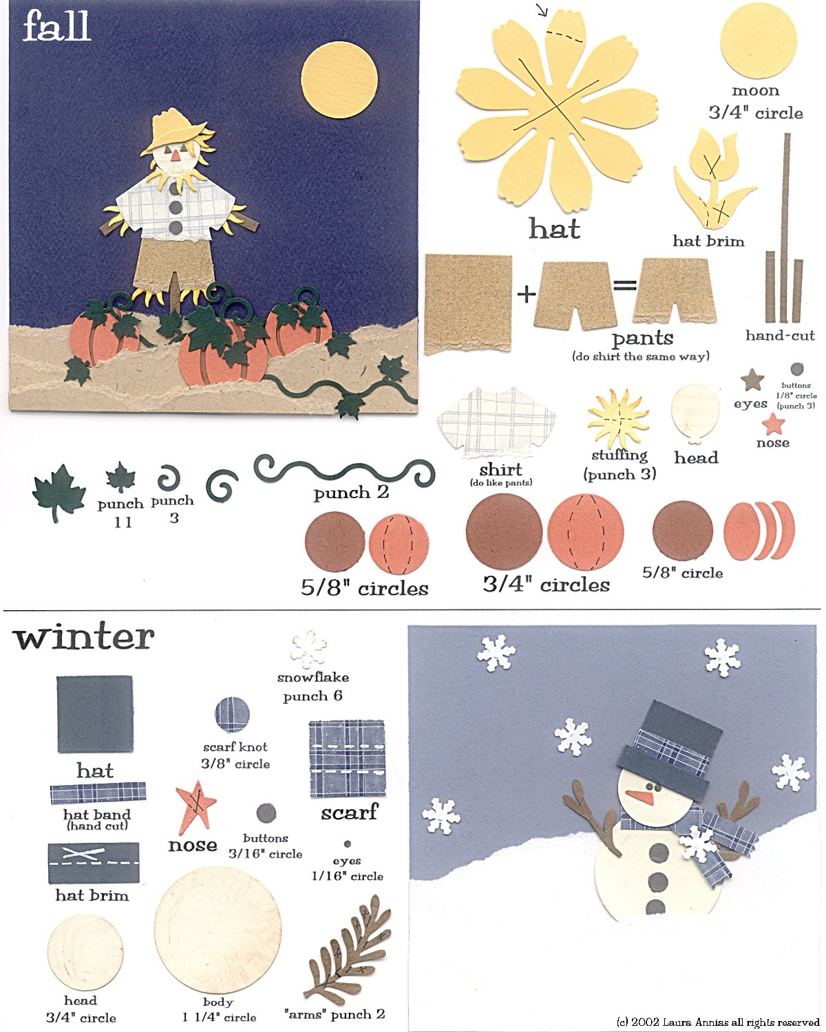 laura's frayed knot PaperPunch Art 4 seasons