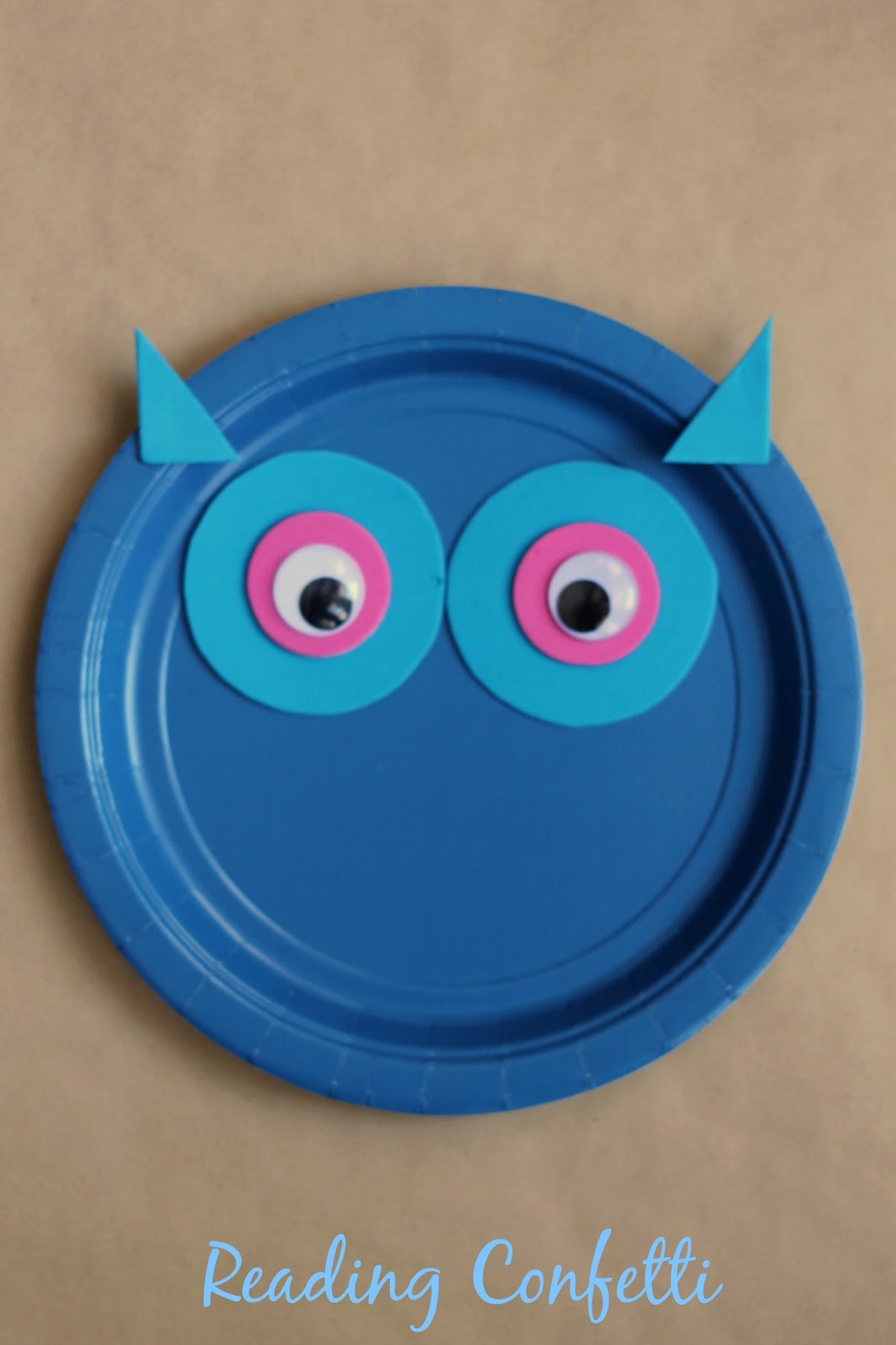 Paper Plate Owl Craft Reading Confetti