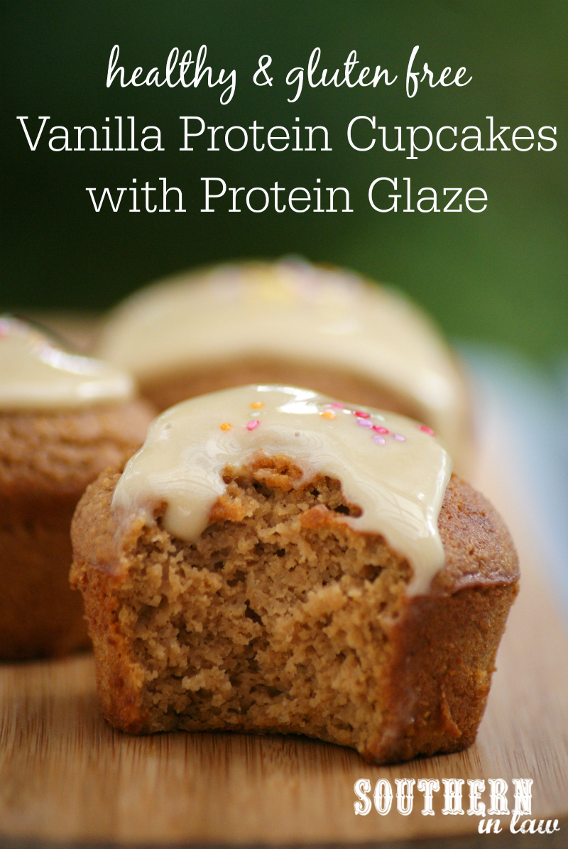 Southern In Law Recipe Vanilla Protein Cupcakes with Protein Glaze