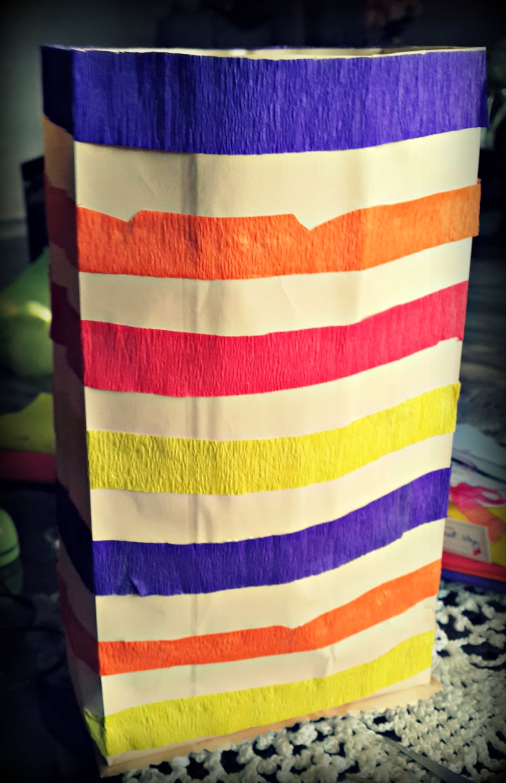 Krafty Krook DIY Recycle Paper Bags to Create Colourful Luminaries