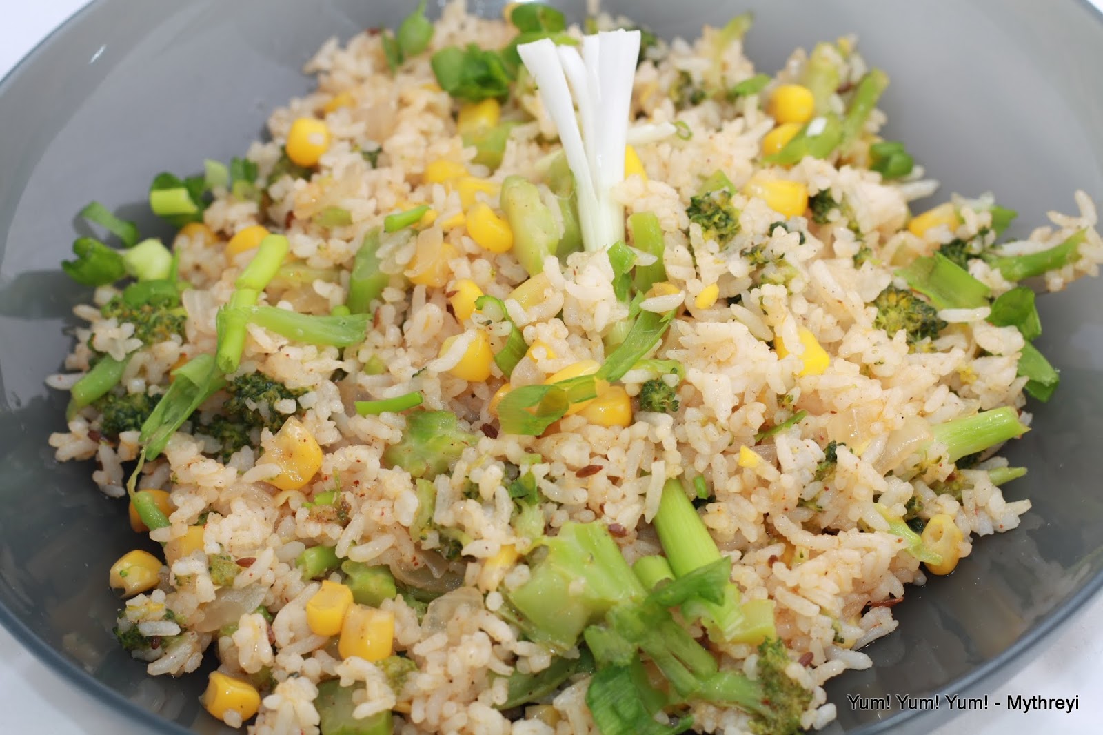 Yum! Yum! Yum! Broccoli and Corn Rice