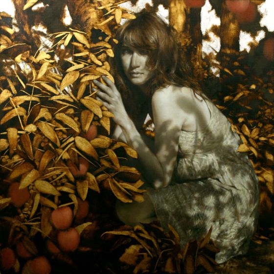 Brad Kunkle mulheres hiper realistas pinturas a oleo prata e ouro