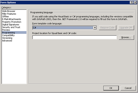 how to add code to an infopath form or error handling in infopath infopath templates 2010
