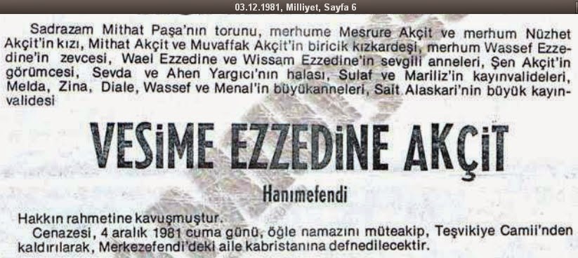 Akrabalık Zinciri Mithat Paşa Neslihan Yargıcı Raif Dinçkök