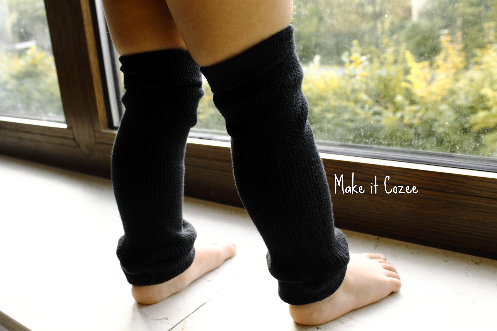 Make it Cozee Tutorial Toddler Leg Warmers from Socks