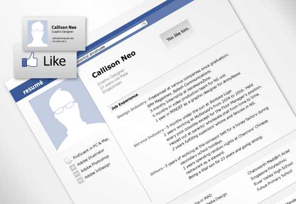 cv type facebook